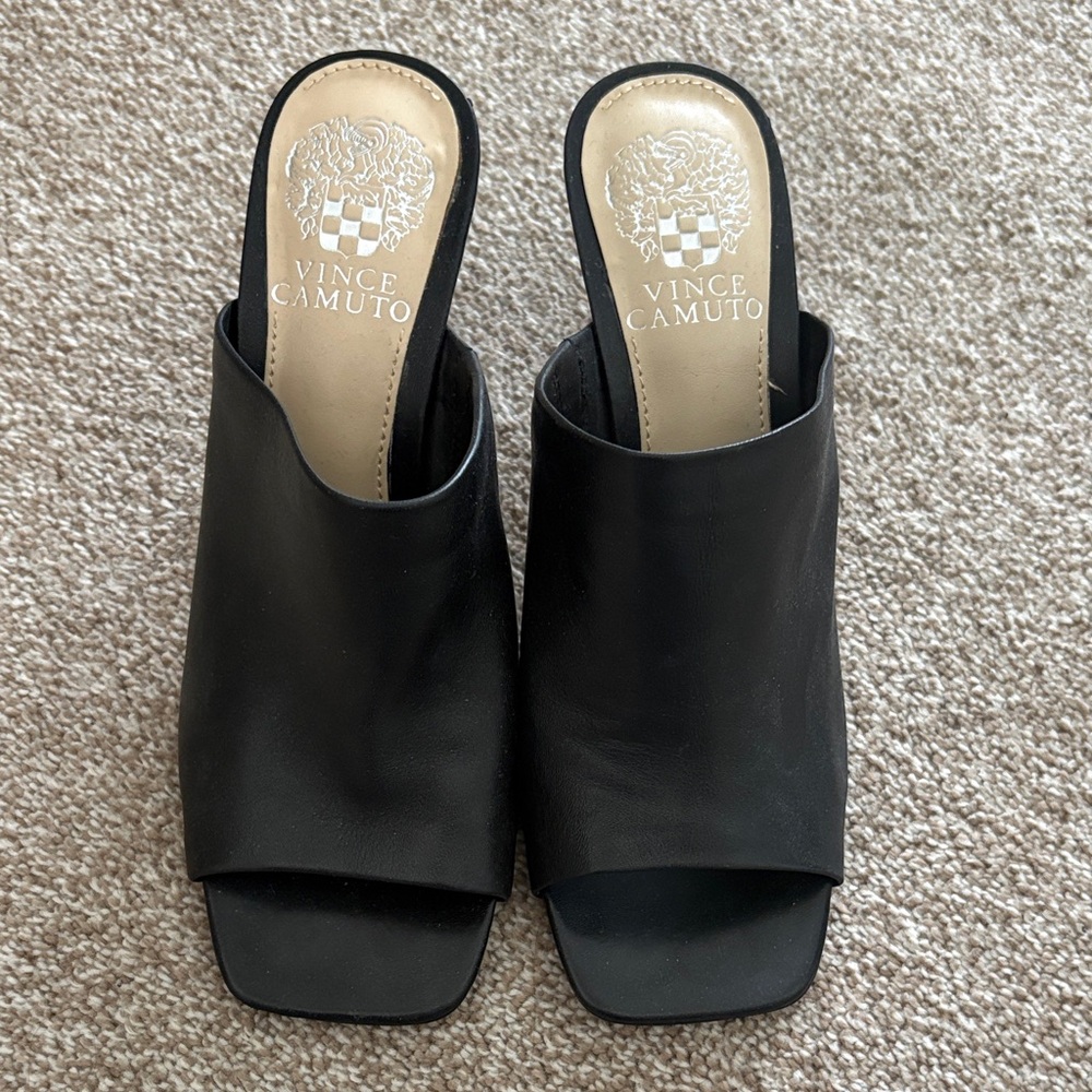 Vince camuto black summer heel size 6